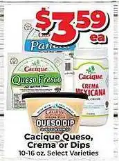 Price Cutter Cacique queso, crema or dips offer