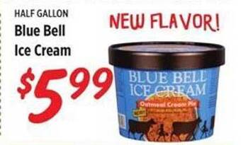 Rouses Blue bell ice cream offer