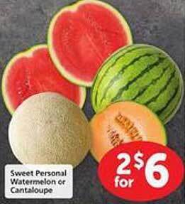 Safeway Sweet personal watermelon or cantaloupe offer