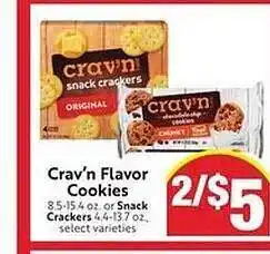 Save Mart Crav'n flavor cookies, snack crackers offer
