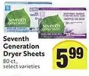 Seventh generation dryer sheets