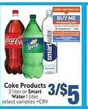 Save Mart Coke products, smart water offer
