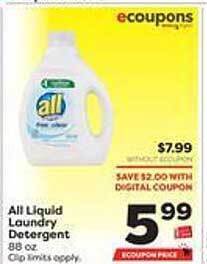 Weis Markets All liquid laundry detergent offer