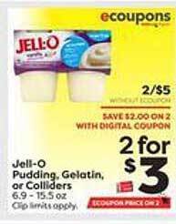 Weis Markets Jell-o pudding gelatin or colliders offer