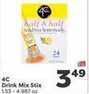 Weis Markets 4c drink mix stix offer