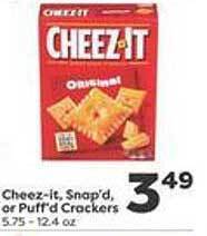 Weis Markets Cheez-it snap'd or puff'd crackers offer