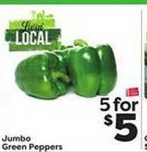 Weis Markets Jumbo green peppers offer