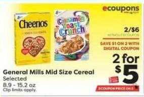 Weis Markets General mills mid size cereal offer