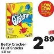 Weis Markets Betty crocker fruit snacks offer