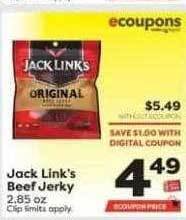 Weis Markets Jack link's beef jerky offer