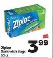Weis Markets Ziploc sandwich bags offer