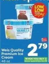 Weis Markets Weis quality premium ice cream offer