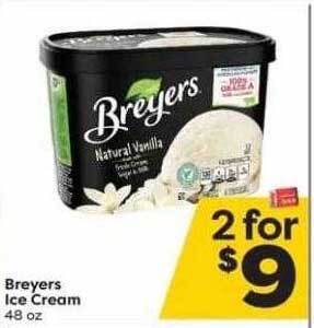 Weis Markets Breyers ice cream offer