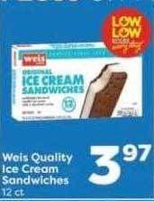 Weis Markets Weis quality ice cream sandwiches offer
