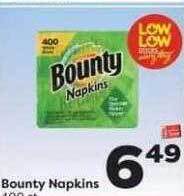 Weis Markets Bounty napkins offer