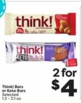 Weis Markets Think! bars or keto bars offer