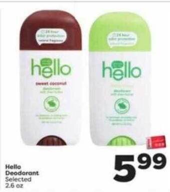 Weis Markets Hello deodorant offer
