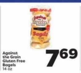 Weis Markets Against the grain gluten free bagels offer