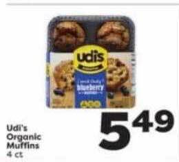 Weis Markets Udi's organic muffins offer