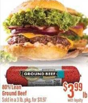 Chief Supermarket 80% Lean Ground Beef offer