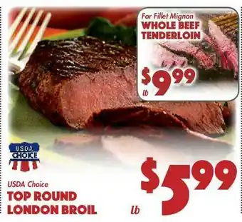 The Food Emporium Whole Beef Tenderloin , Top Round London Broil offer