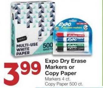 Market Street Expo dry erase markers or copy paper offer