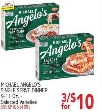 Ingles Markets Michael angelo's single serve dinner offer