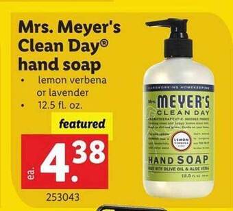 Lidl Mrs. meyer's clean day® hand soap offer