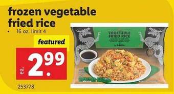 Lidl Frozen vegetable fried rice offer