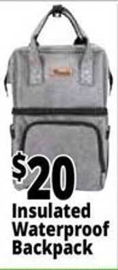 Ocean State Job Lot Insulated waterproof backpack offer