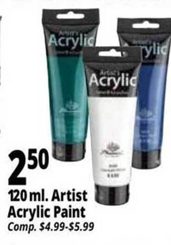Ocean State Job Lot 120 ml. artist acrylic paint offer
