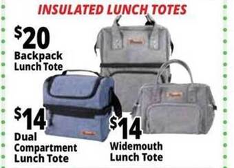 Ocean State Job Lot Insulated luch totes offer
