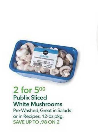 Publix Publix sliced white mushrooms offer