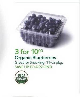 Publix Organic blueberries offer