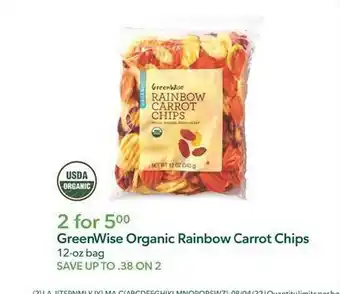Publix Greenwise organic rainbow carrot chips offer