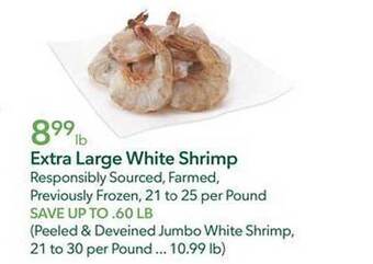 Publix Extra large white shrimp offer