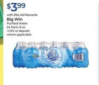 Rite Aid Big win purified water offer