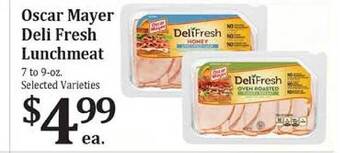 Rosauers Oscar mayer deli fresh lunchmeat offer