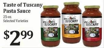 Rosauers Taste of tuscany pasta sauce offer