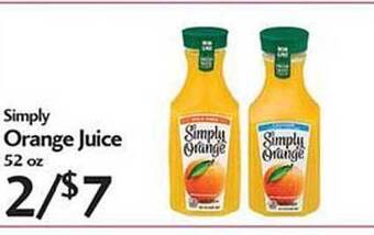 Sunset Foods Simply orange juice offer