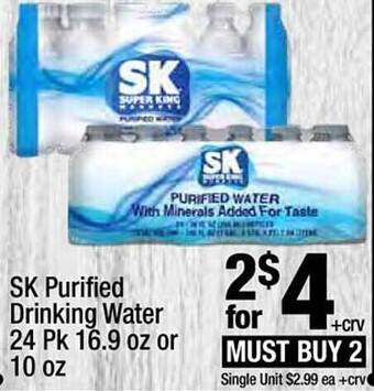 Super King Markets Sk purified drinking water offer