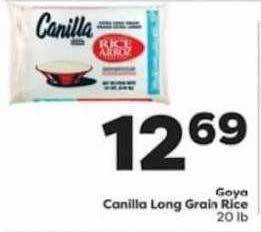 Weis Markets Goya canilla long grain rice offer