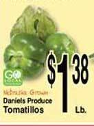 Super Saver Daniels produce tomatillos offer