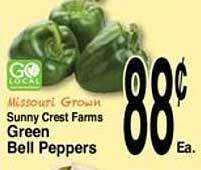 Super Saver Sunny crest farms green bell peppers offer