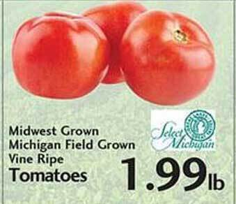 Sunset Foods Midwest grown michigan field grown vine ripe tomatoes offer