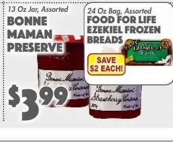 The Food Emporium Bonne maman preserve or food for life ezekiel frozen breads offer
