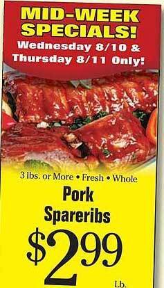 Morton Williams Pork spareribs offer