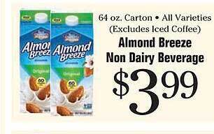 Morton Williams Almond breeze non dairy beverage offer