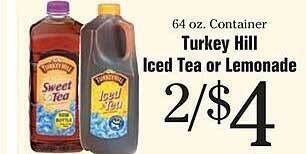 Morton Williams Turkey hill iced tea or lemonade offer