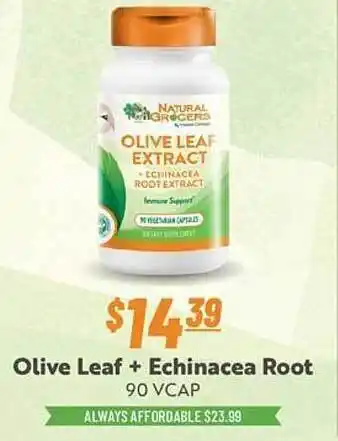 Natural Grocers Olive leaf + echinacea root 90 vcap offer